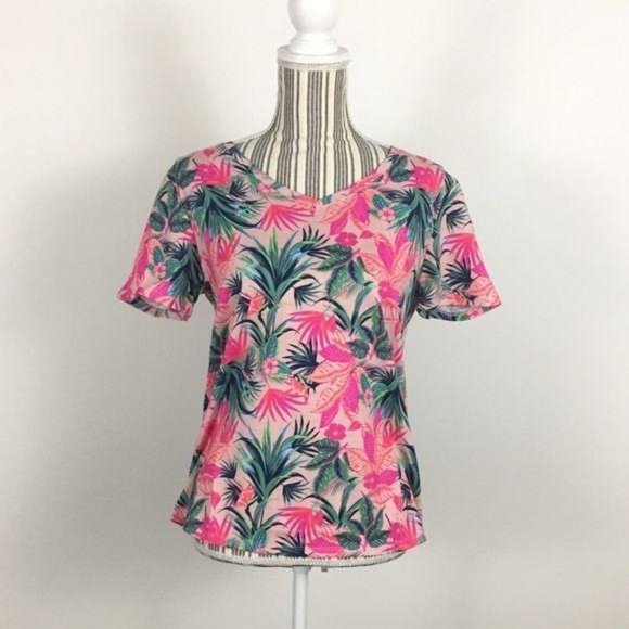 fresh produce Tops - NWT Fresh Produce Tropical pink/green T-Shirt Smal